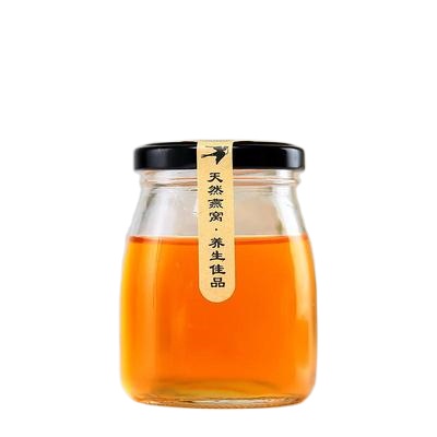 100ml 150ml 200ml empty clear glass yogurt pudding jar with plastic or metal lid