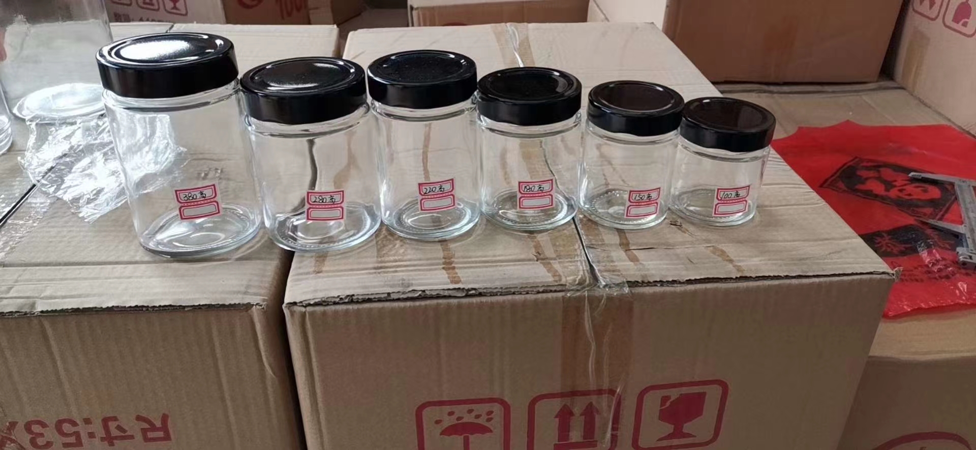 100ml 150ml 220ml 280ml 380ml 500ml 750ml round food glass jar jam wholesale