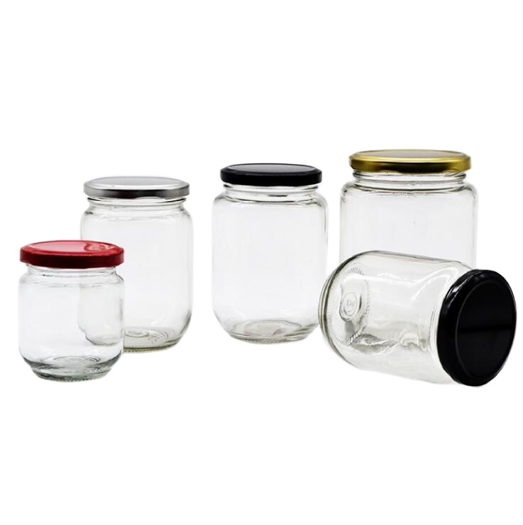 100ml 150ml 240ml 350ml 500ml Flint Screw Top Metal lids Honey Jam Empty Round Glass Jar Packaging