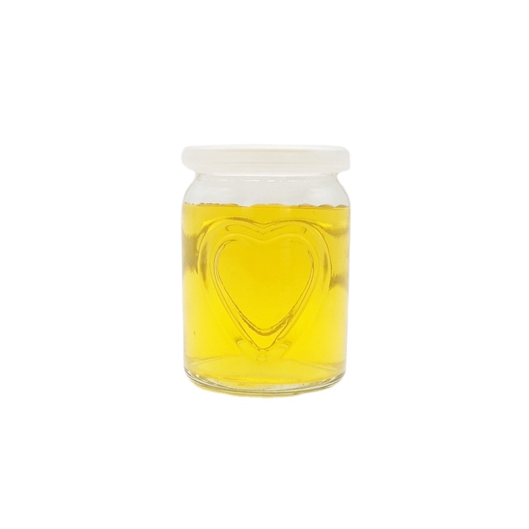 100ml 150ml 250ml heart shape embossed clear glass pudding jar jelly glass cup with plastic cap