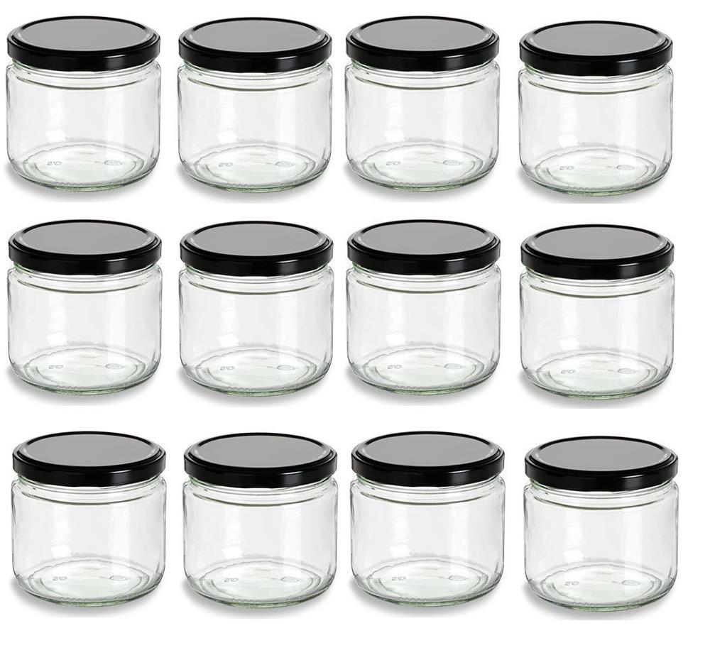 100ml 150ml195ml 240ml 350ml 450ml 500ml 1000ml round Glass Jam jar for food factory direct sale