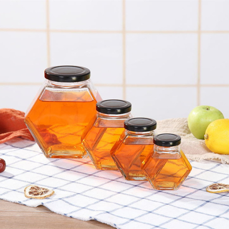 100ml 180ml 280ml 380ml Delicate Appearance Glass Honey Jar With Wooden Lid/Dipper/Sticker