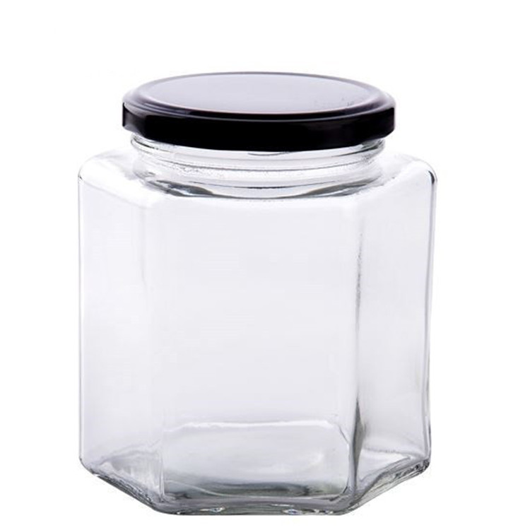 100ml 180ml 280ml 500ml empty clear honey jar hexagonal