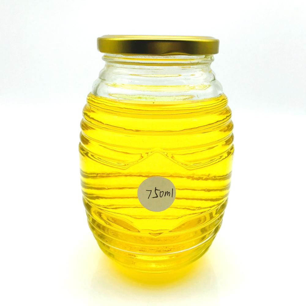 100ml 180ml 350ml 700ml classical honeycomb shape glass honey jar with lid for honey