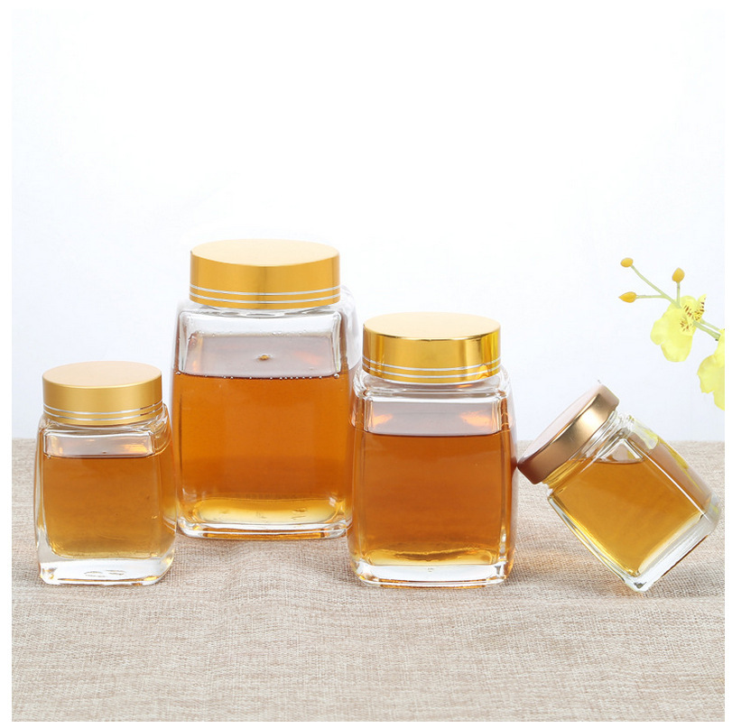 100ml 180ml 360ml Square Honey Jar Storage Glass Jar