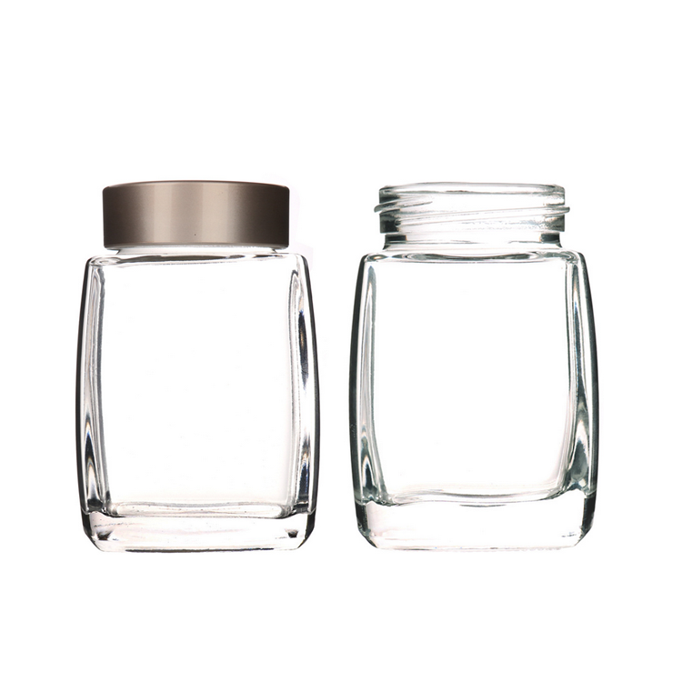 100ml 180ml 360ml Square Honey Jar Storage Glass Jar