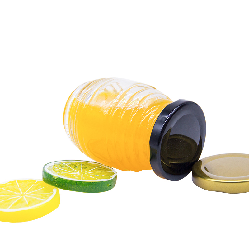 100ml 180ml threaded bee shape honey glass jar with screw lid