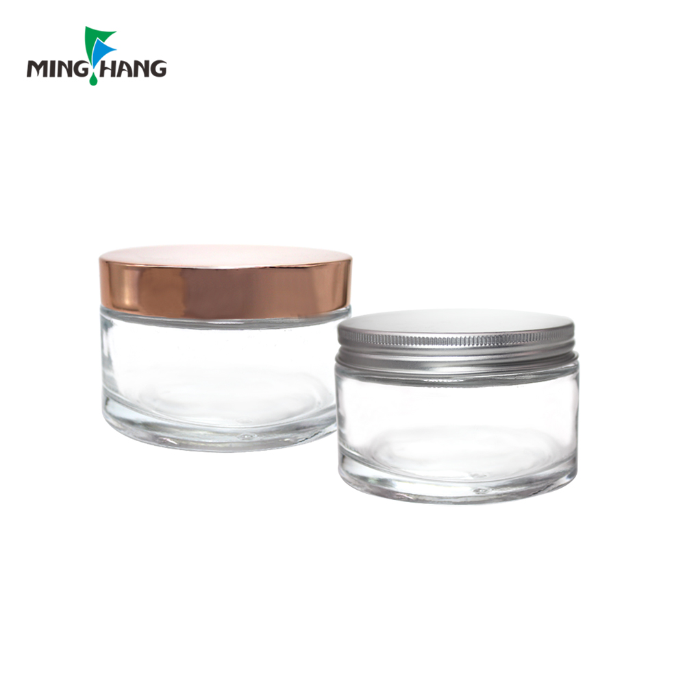 100ml 200g 4oz beauty glass bottles white wide mouth cosmetic airless 5g 10g 15g 30g 50g 100g frosted clear glass cream jars