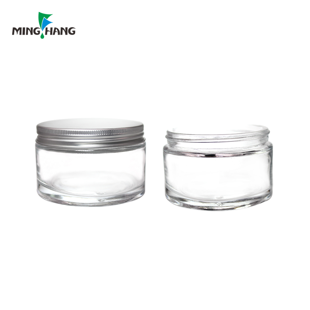100ml 200g 4oz beauty glass bottles white wide mouth cosmetic airless 5g 10g 15g 30g 50g 100g frosted clear glass cream jars