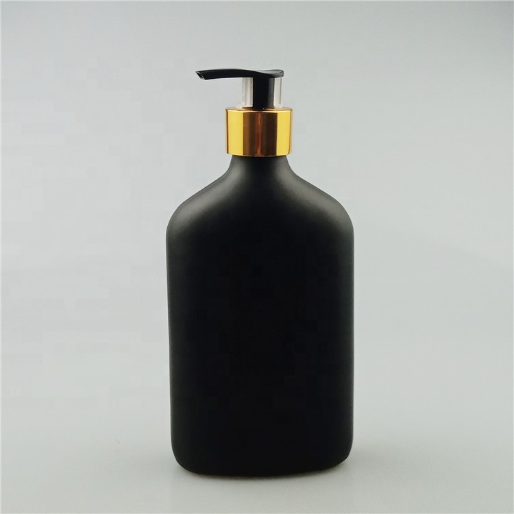 100ml 200ml 250ml 350ml 500ml Flat Glass Hip Flask Washing Liquid Bottles with Lotion Press Pump