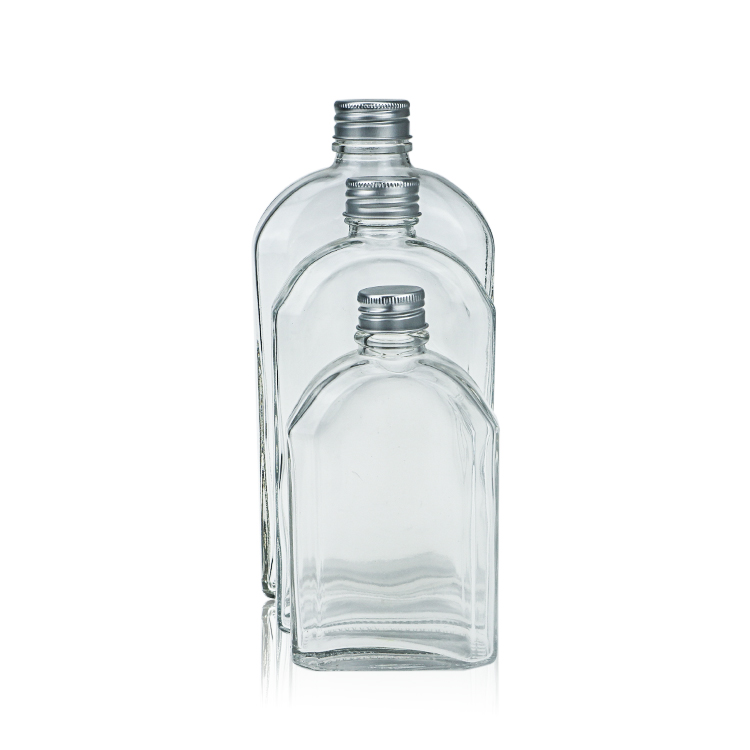 100ml 200ml 250ml 350ml 500ml Square Clear Glass Flat Juice Cold Brew Coffee Glass Bottle