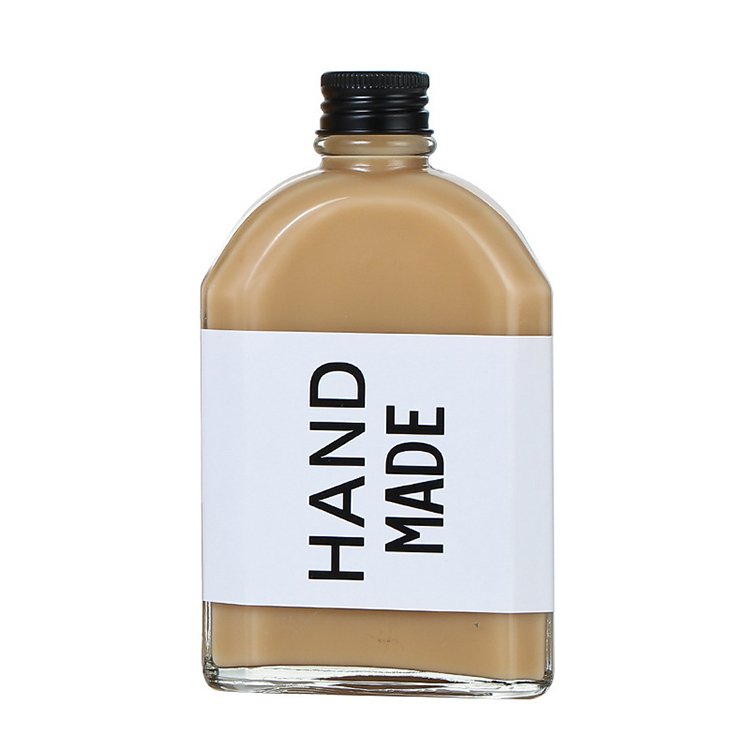 100ml 200ml 250ml 350ml 500ml Square Clear Glass Flat Juice Cold Brew Coffee Glass Bottle