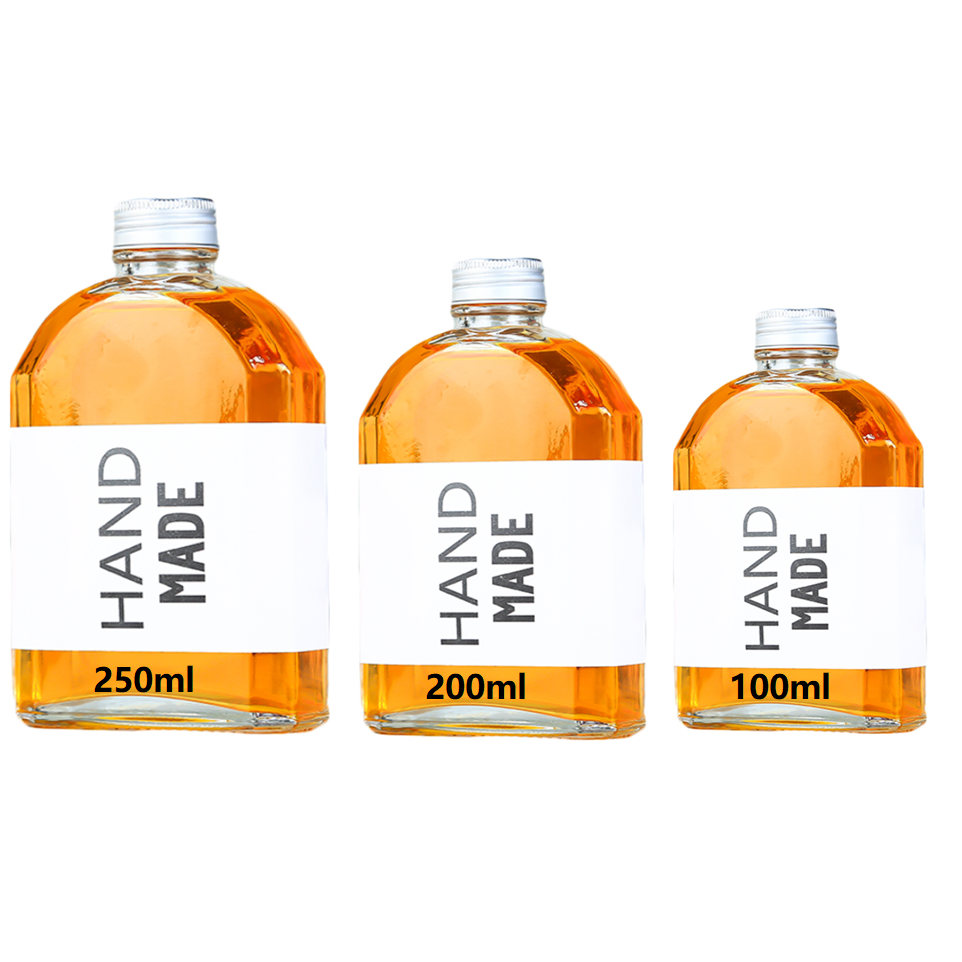 100ml 200ml 250ml 350ml 500ml clear flat cold brew coffee glass bottle for coffee beverage wine with aluminum cap