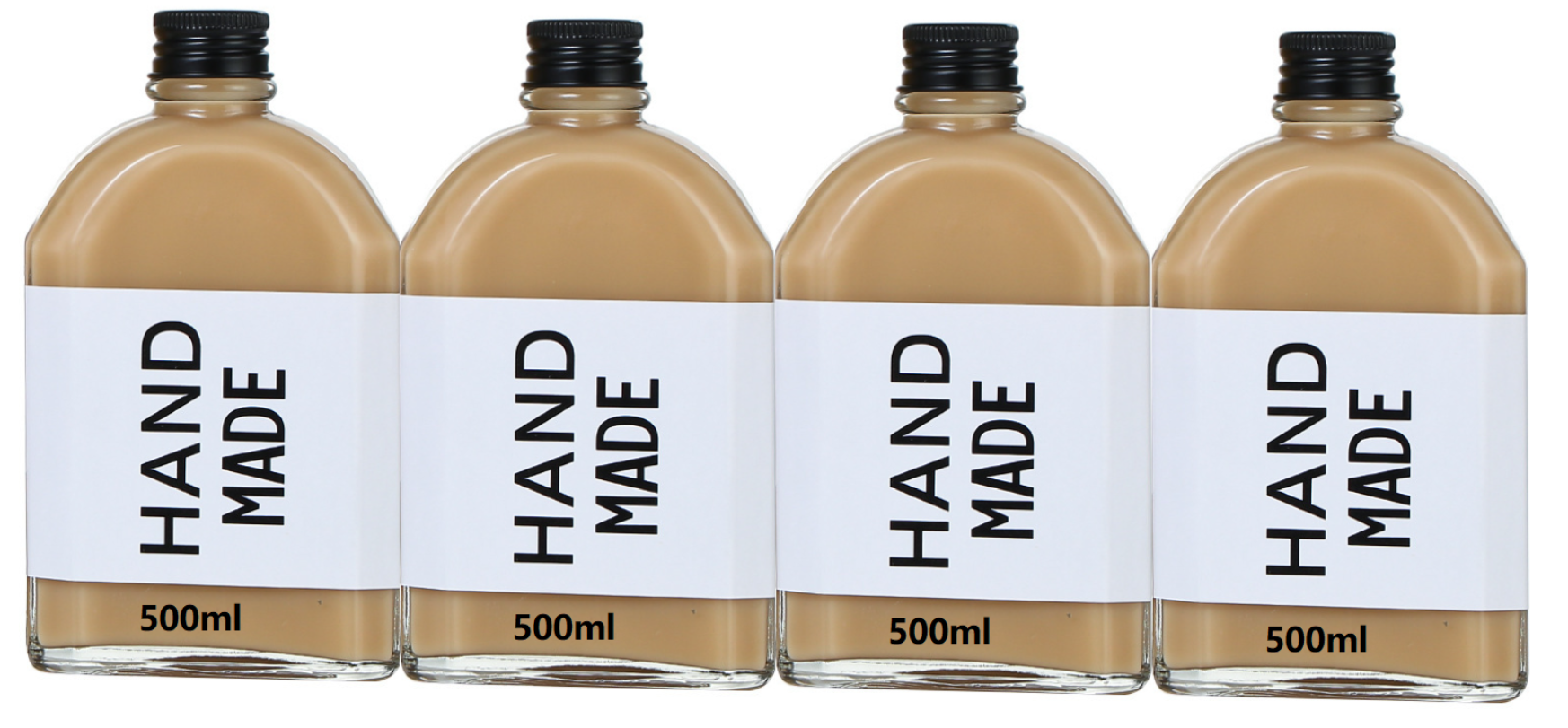 100ml 200ml 250ml 350ml 500ml clear flat cold brew coffee glass bottle for coffee beverage wine with aluminum cap
