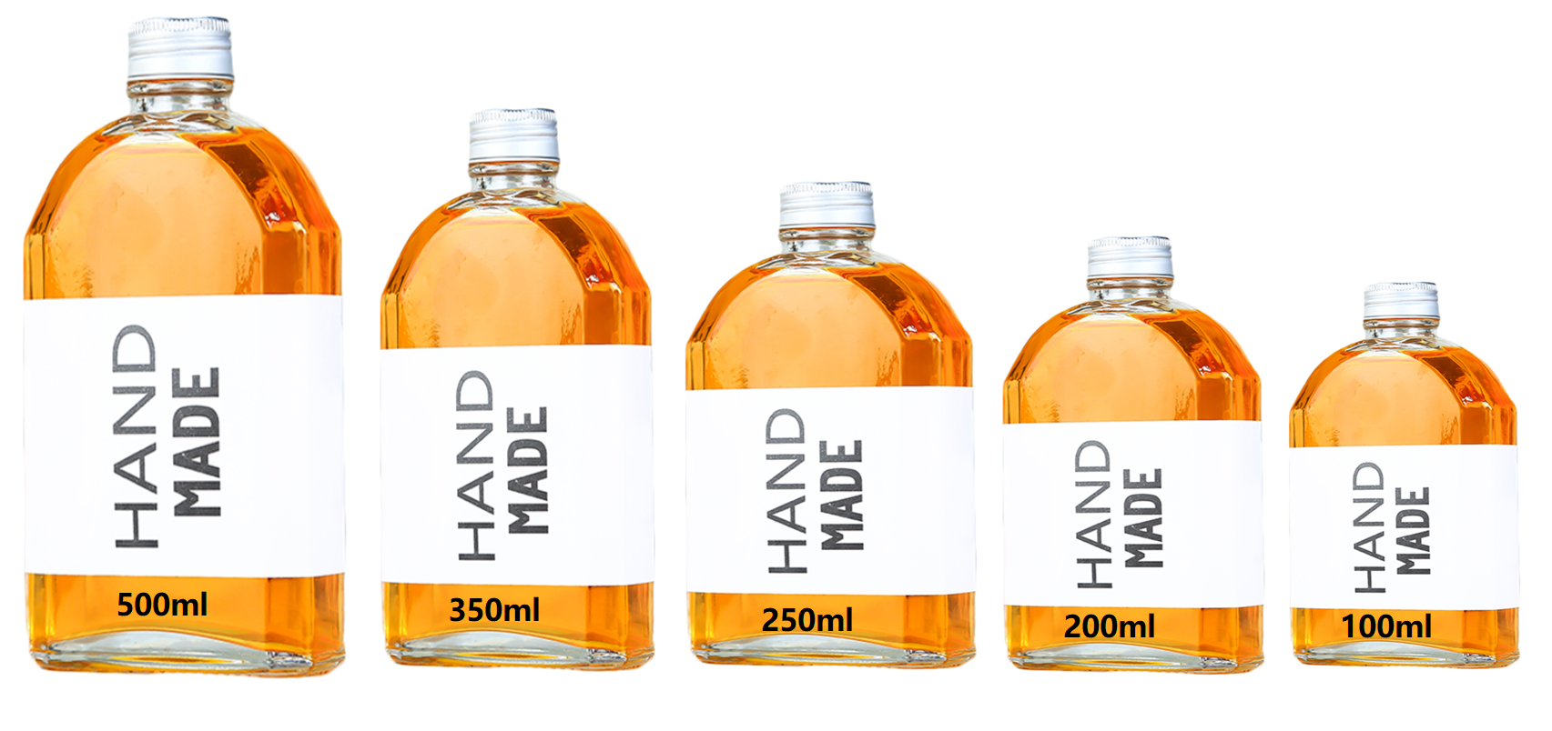 100ml 200ml 250ml 350ml 500ml clear flat cold brew coffee glass bottle for coffee beverage wine with aluminum cap