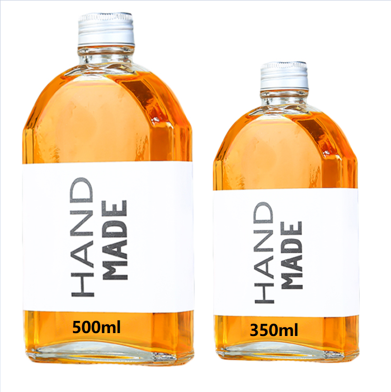 100ml 200ml 250ml 350ml 500ml clear flat cold brew coffee glass bottle for coffee beverage wine with aluminum cap