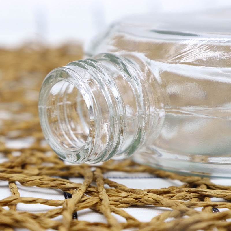 100ml 200ml 250ml 350ml 500ml clear flat juice cold brew coffee glass flask bottles design