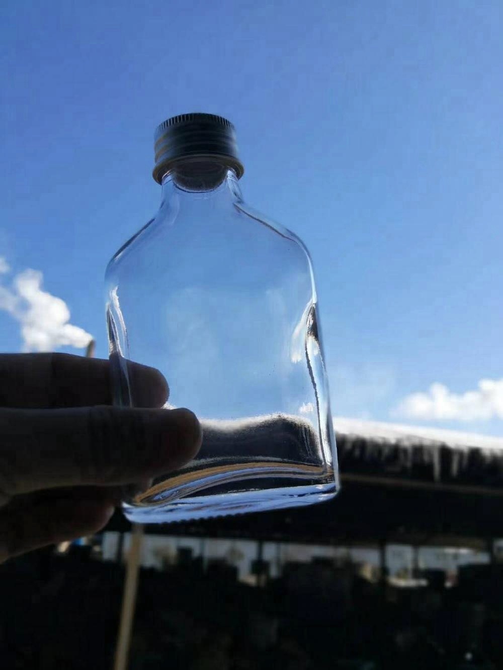 100ml 200ml 250ml 350ml Empty clear flat cold brew coffee glass bottle for coffee beverage wine with aluminum cap
