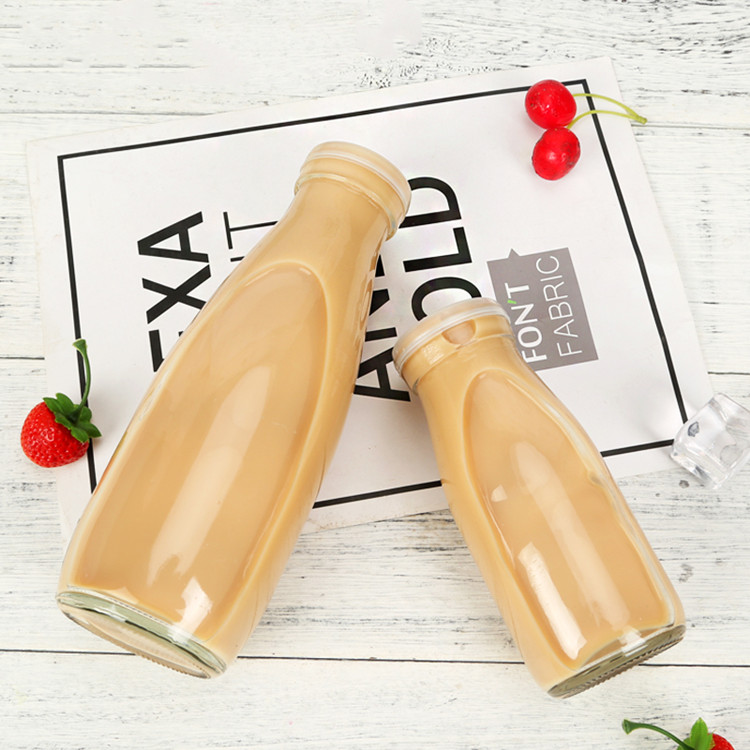 100ml 200ml 250ml 500ml 1000ml clear glass milk bottle yogurt bottle with plastic cap