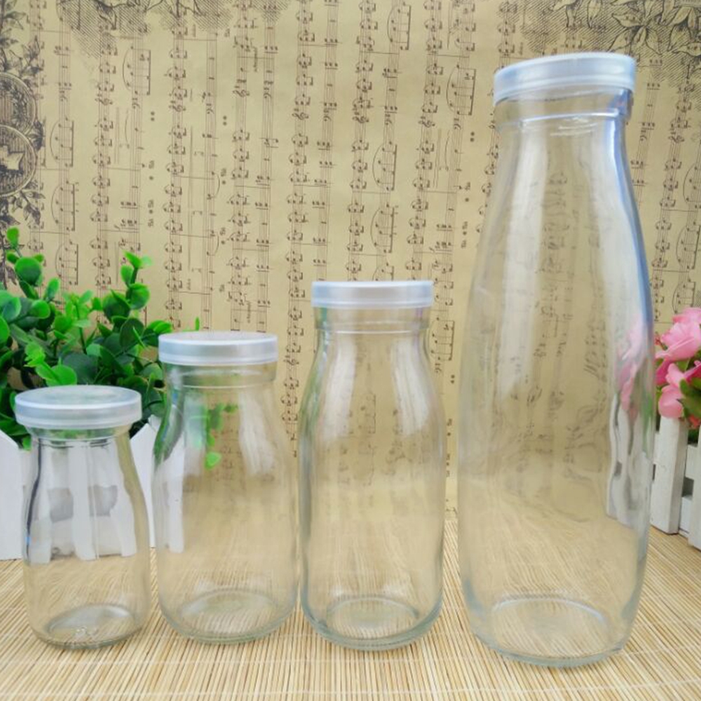 100ml 200ml 250ml 500ml empty clear glass juice bottles milk bottle
