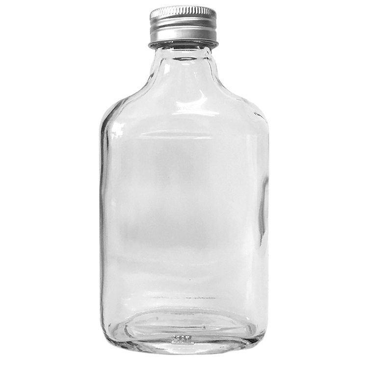 100ml 200ml 250ml flat empty customized glass miniature mini alcohol bottle liquor glass bottle