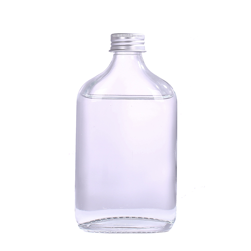 100ml 200ml 250ml flat empty customized glass miniature mini alcohol bottle liquor glass bottle