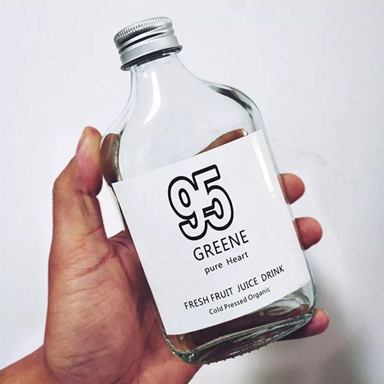 100ml 200ml 250ml flat empty customized glass miniature mini alcohol bottle liquor glass bottle