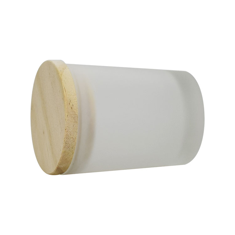 100ml 200ml 250ml frosted custom glass candle jar with bamboo lid wholesale
