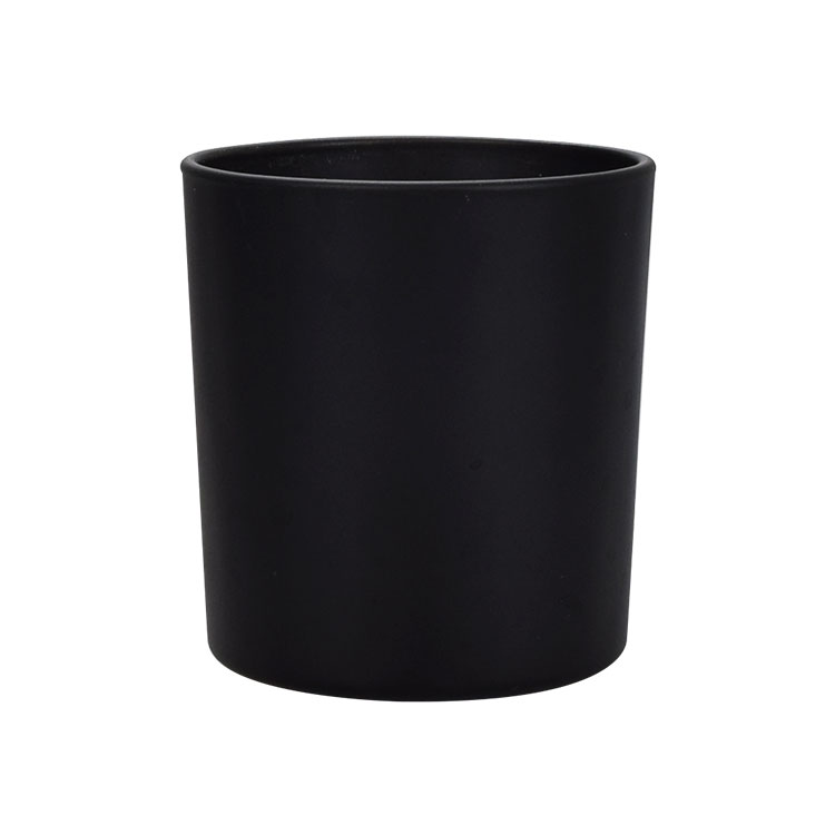 100ml 200ml 250ml frosted mat black dark glass candle jar with wooden lid