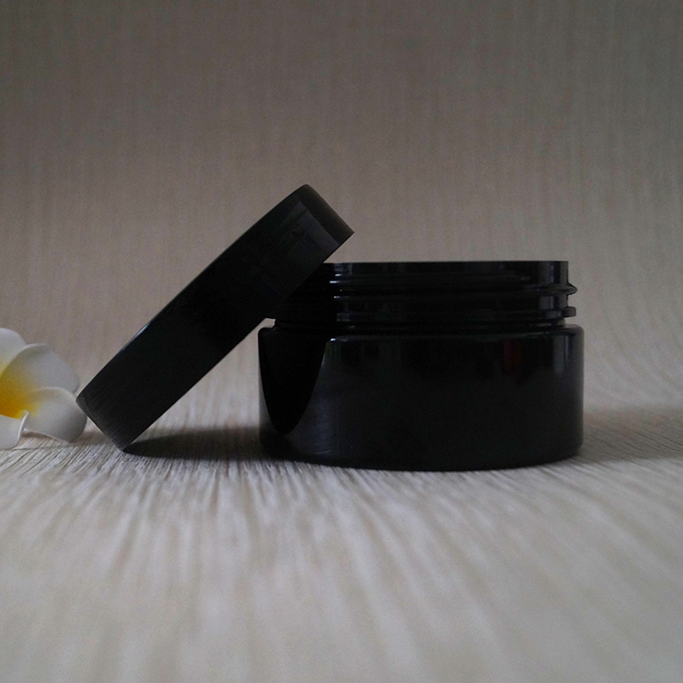 100ml 200ml 250ml hair PET container uv black matte plastic jar with lids