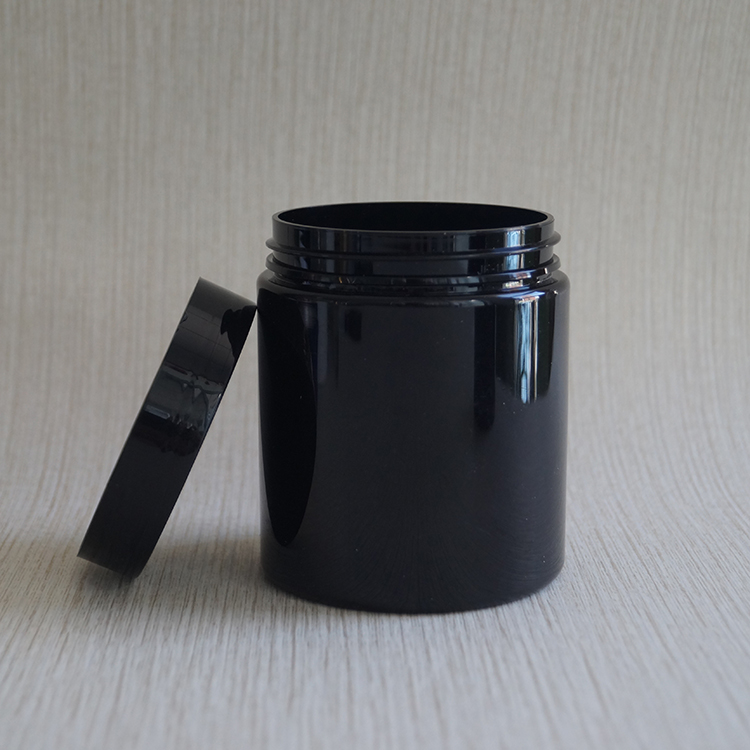 100ml 200ml 250ml hair PET container uv black matte plastic jar with lids