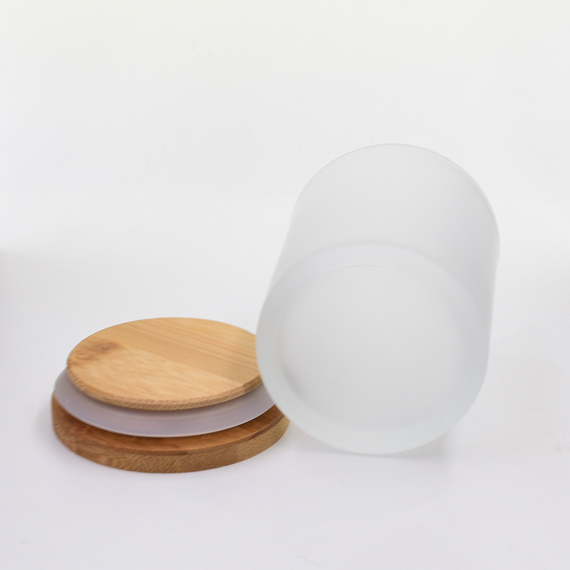 100ml 200ml 300ml  450ml 550ml 650ml 700ml  frosted candle jar with wooden lid