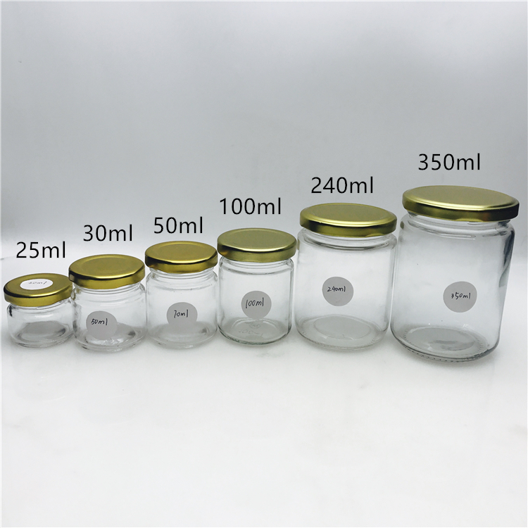 100ml 200ml 300ml 500ml 800ml 1000ml hot selling glass jar in bulk round sauce glass jar for kitchen