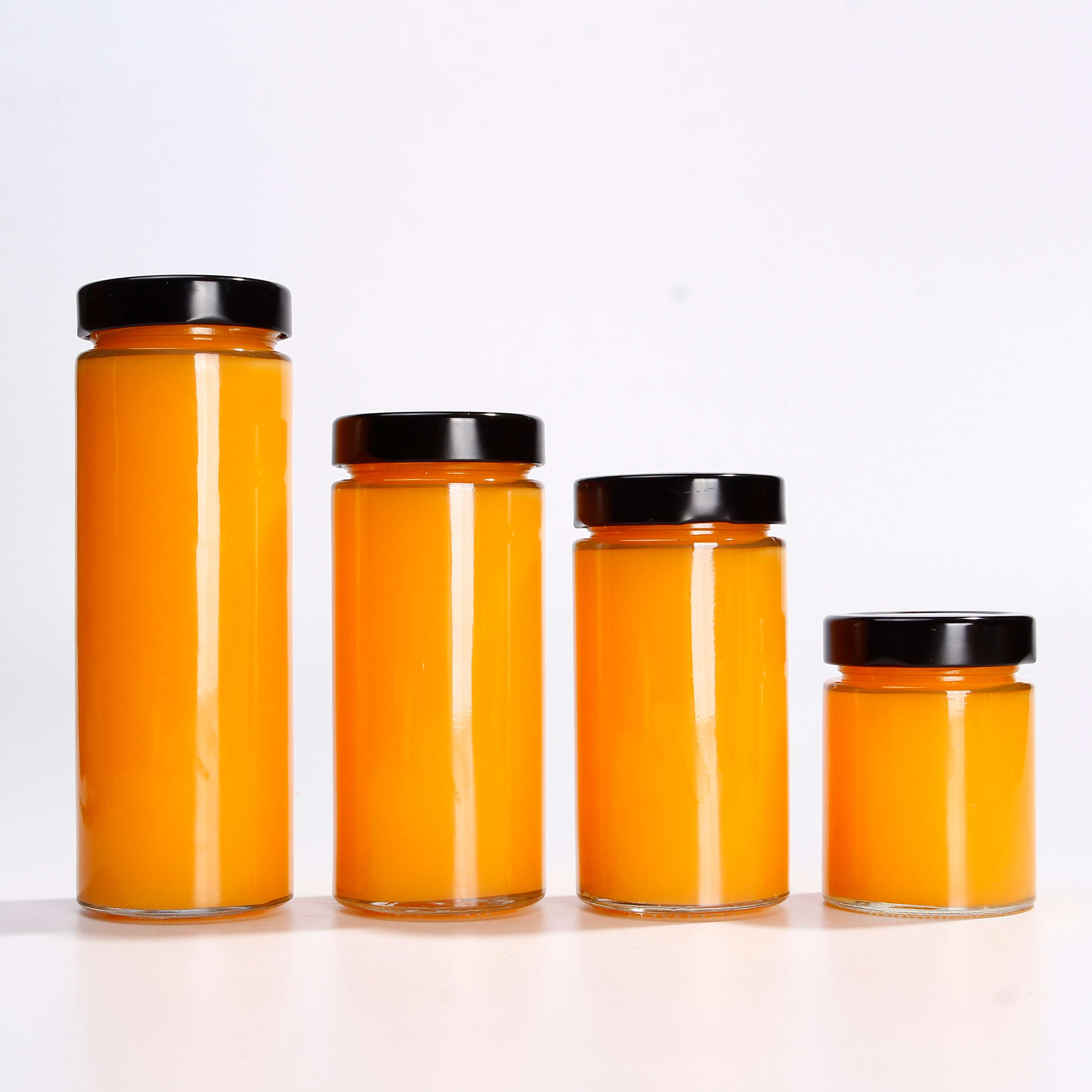 100ml 200ml 300ml 500ml Clear Glass Jars With Lids Cold Pressed Juice Kombucha Glass Bottle