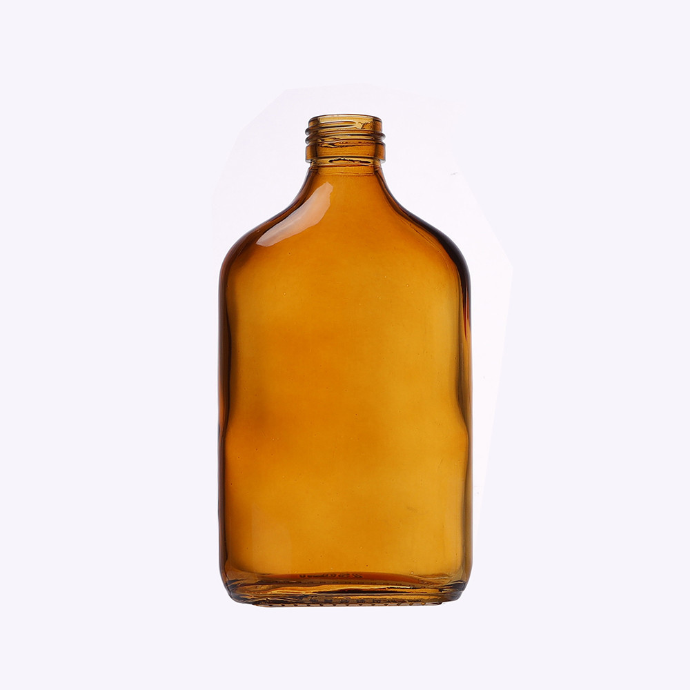100ml 200ml 300ml Amber Empty Flat Wine Whisky Glass Bottle For Liquor Cold Brew Coffee