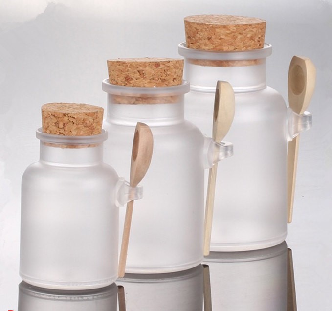 100ml/200ml 300ml Frosted Bath Salt round Jar ABS Plastic Bath Salt Bottle