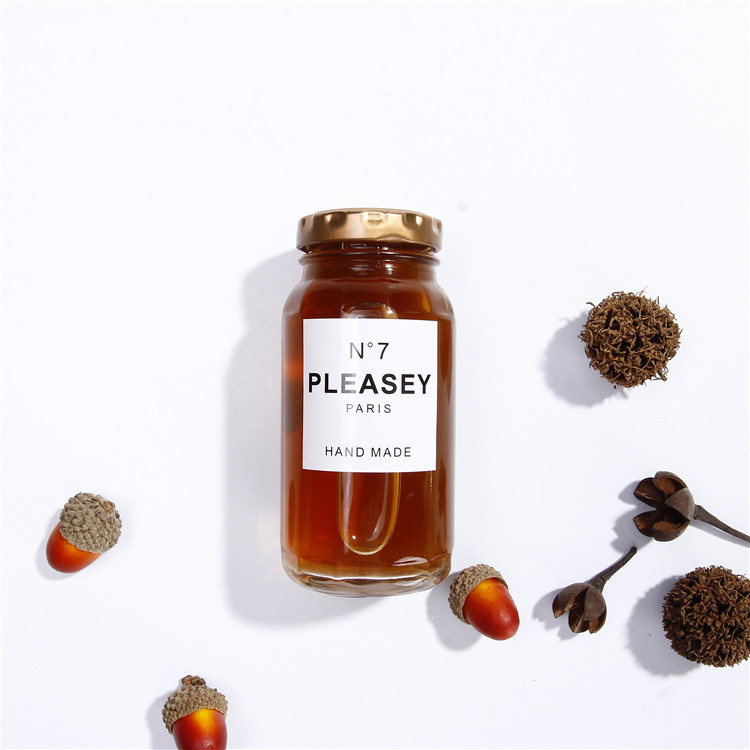 100ml 200ml 300ml Storage Jar Glass Honey Jar with Metal Twist Off Lid with Safety Button
