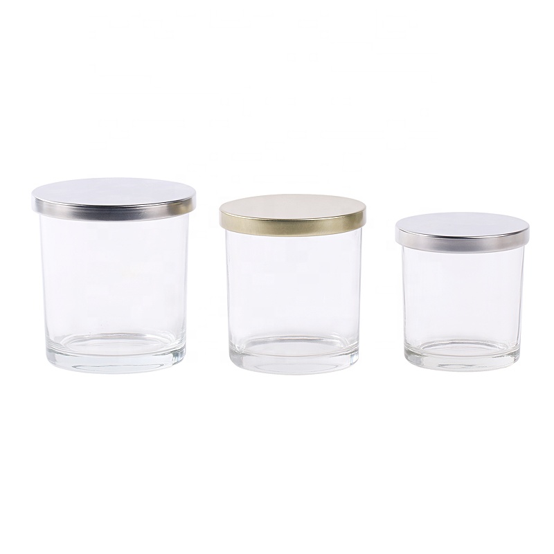 100ml 200ml 300ml scented candle glass jar clear glass candle jar with lid