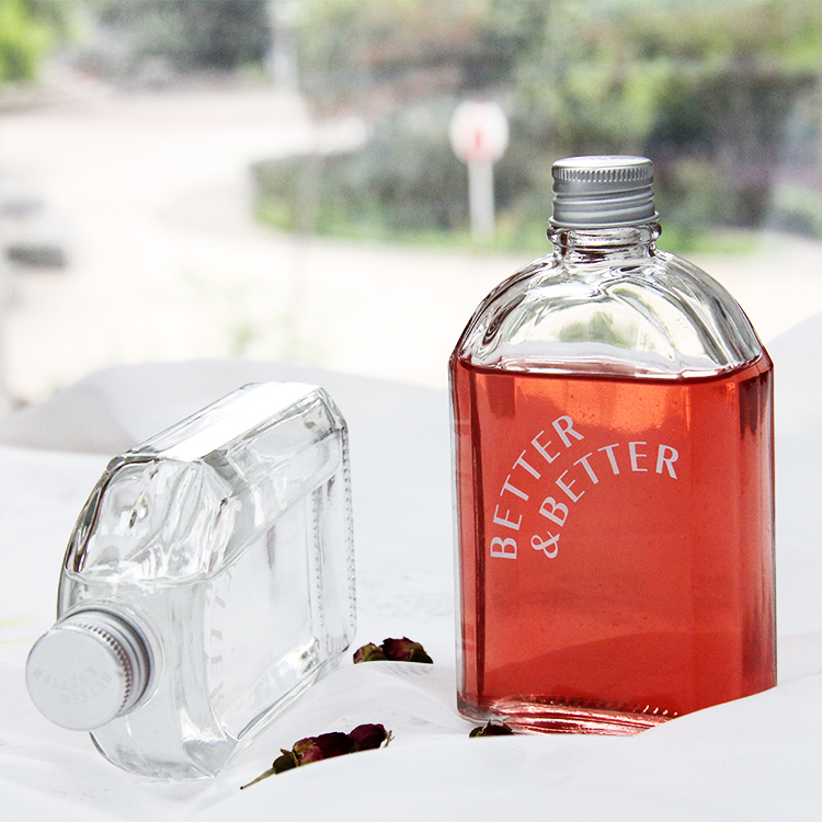 100ml 200ml 350ml 500ml Flat Cold-Brew Coffee Glass Bottle Juice Glass Packing Bottle