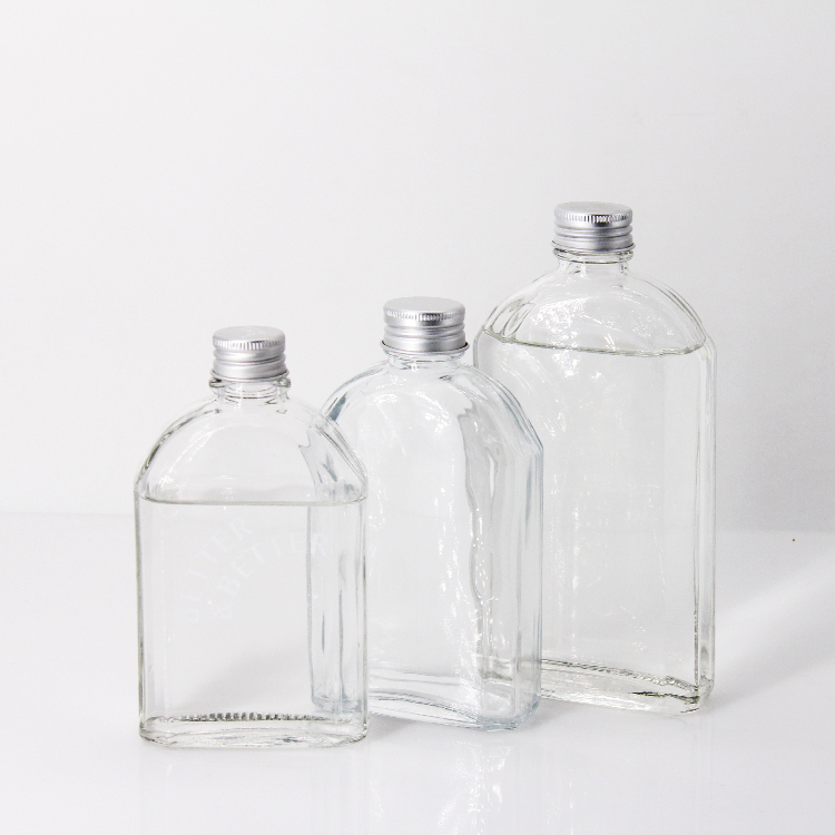 100ml 200ml 350ml 500ml Flat Cold-Brew Coffee Glass Bottle Juice Glass Packing Bottle