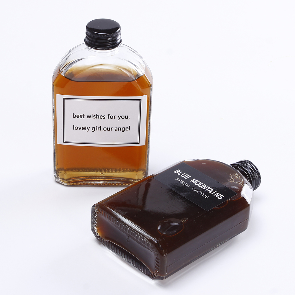 100ml 200ml 350ml Flat Cold Brew Coffee Glass Bottles With Aluminum Cap for Alcohol Juice Kombucha