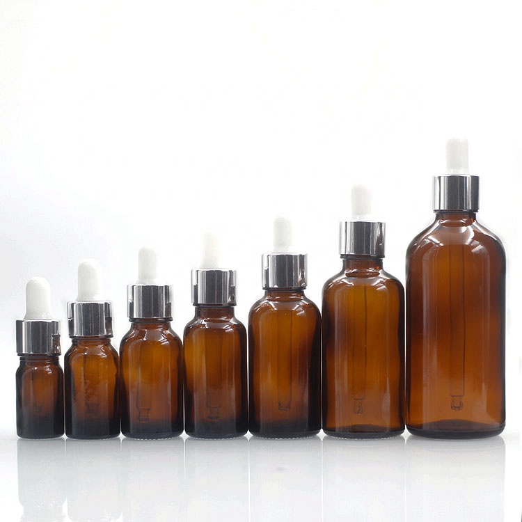 100ml 200ml 500ml amber round boston round glass dropper bottle