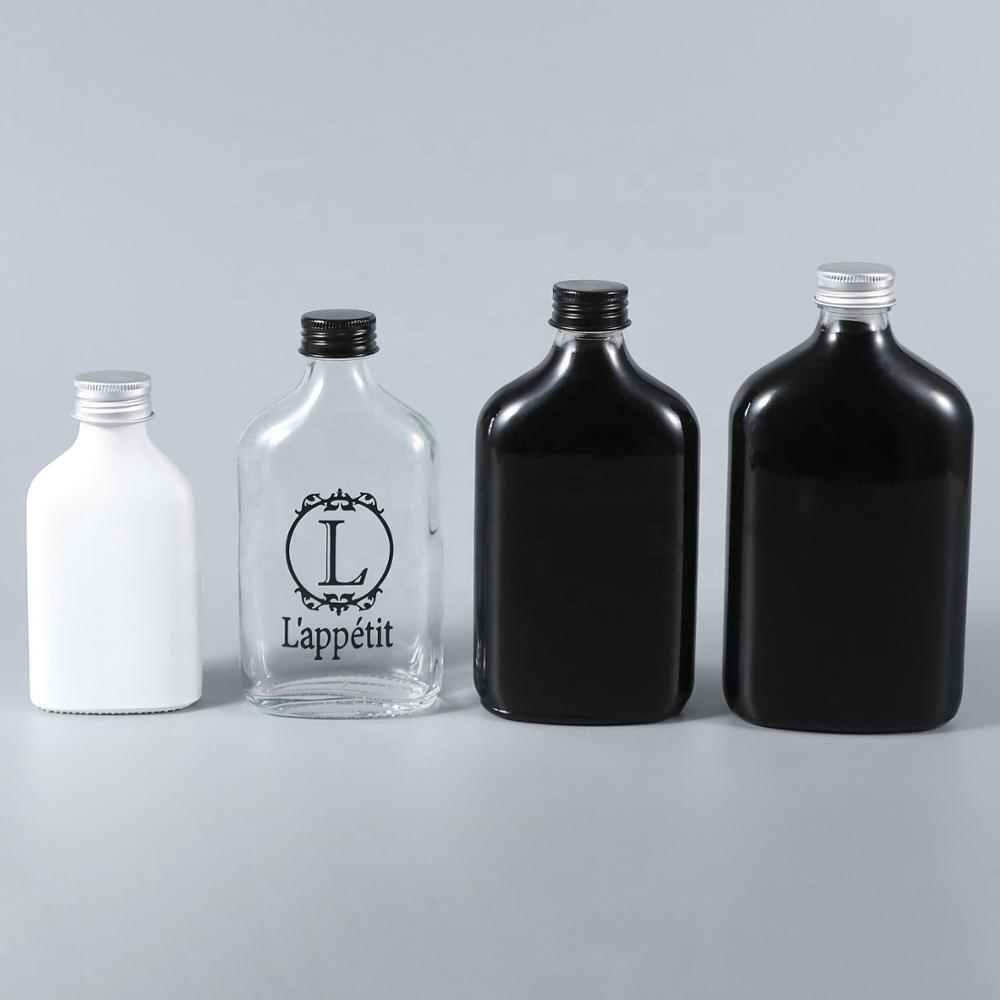 100ml 200ml 500ml glass flat alcohol liquor drinking glass bottle for beverage