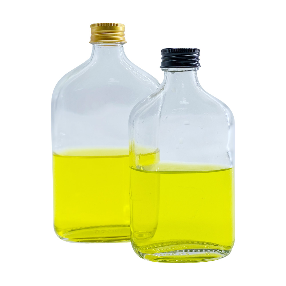 100ml 200ml 500ml glass flat alcohol liquor drinking glass bottle for beverage