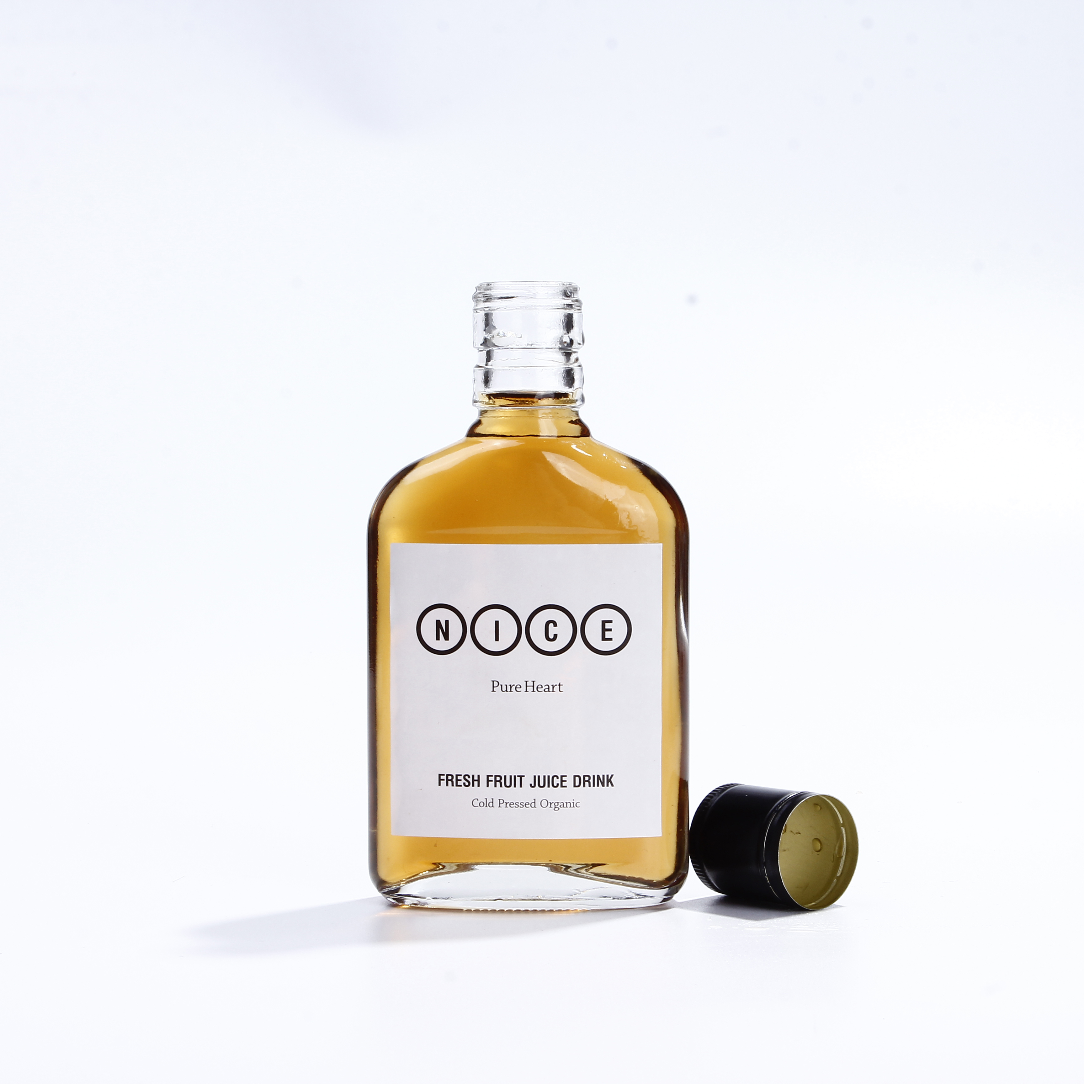 100ml 200ml Clear Glass Flat Flask Bottle With Aulumin Cap Coold Brew Coffee Bottle