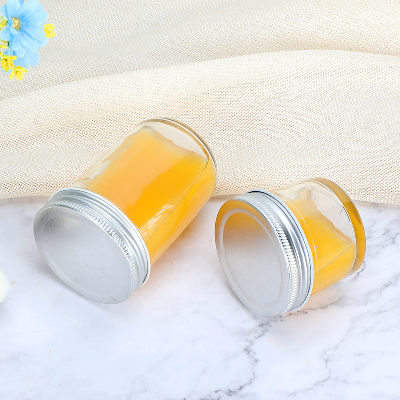 100ml 200ml Glass Caviar Jar with Metal Cap Jam Container Food Canning Jars