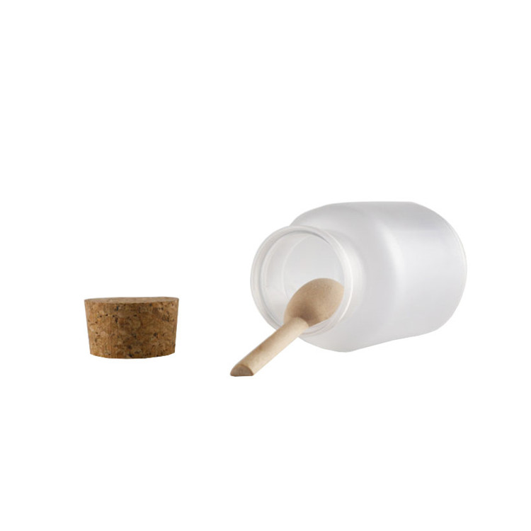 100ml 200ml Round Clear Color Scrub Bath Salt Jars Cosmetic cream Jar Wood Spoon Packaging Bottles bath salt bottles