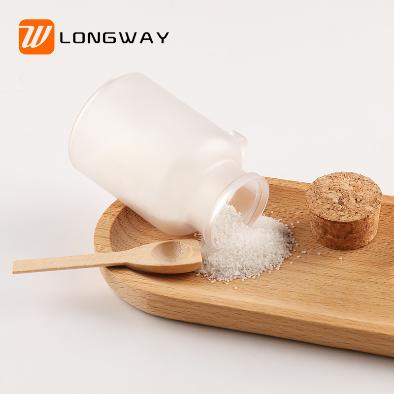 100ml 200ml Wholesale ABS plastic bath salt bottle jar with spoon for cosmetic container