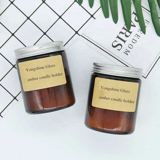 100ml 200ml amber glass jar with silver aluminium lid