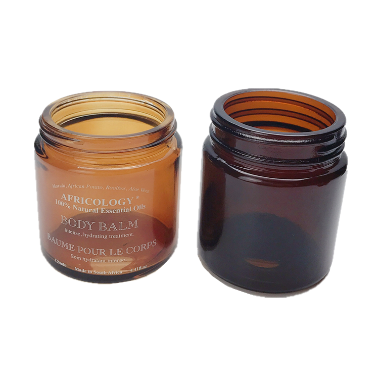 100ml 200ml amber round glass cosmetic jar for face cream